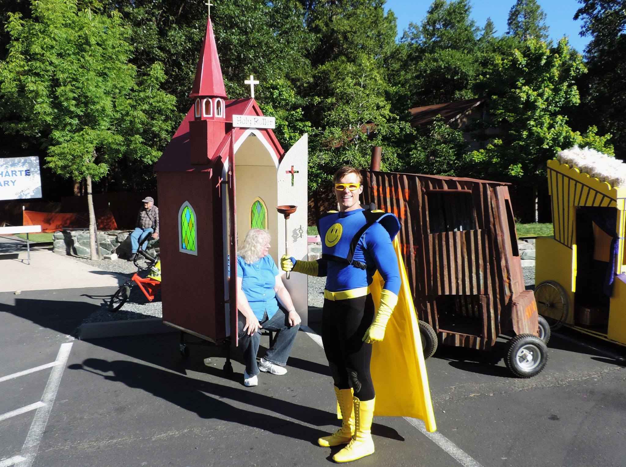Outhouse Race 2014 Plunger Man by Photo by Gerald Maxwell