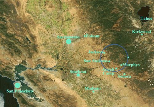 Butte Fire Satellite Map