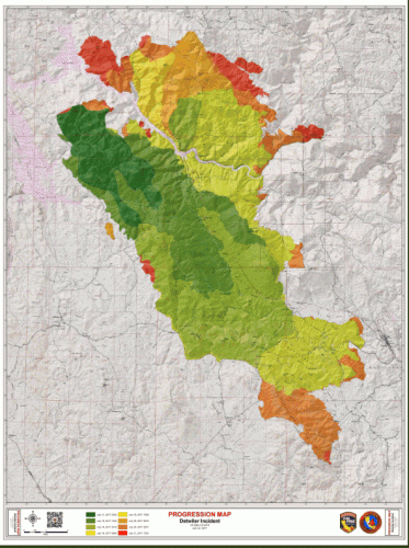 Detwiler Fire Progression Map