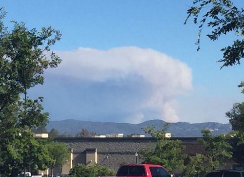 Detwiler Fire Visible From Sonora 7/18/17
