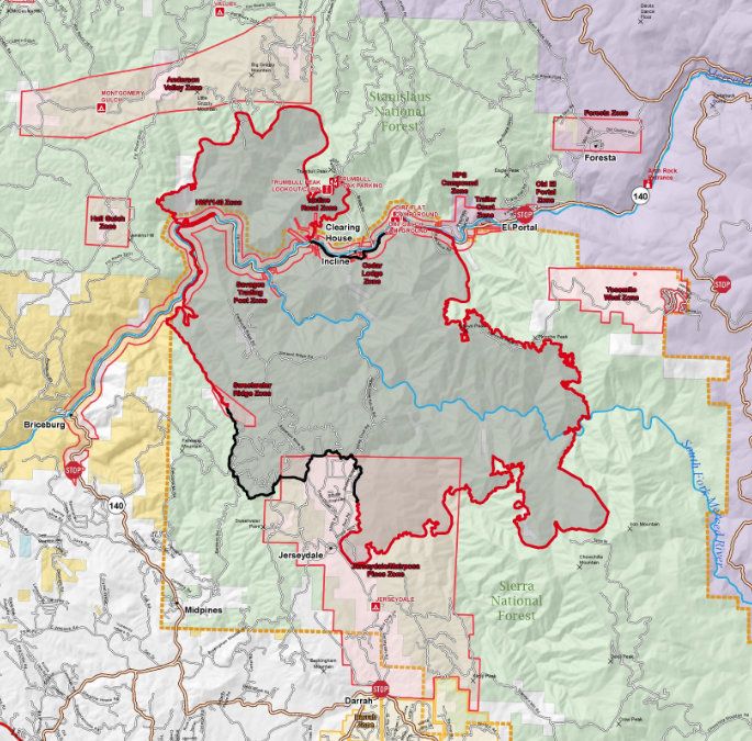 Ferguson Fire map 7-23-18