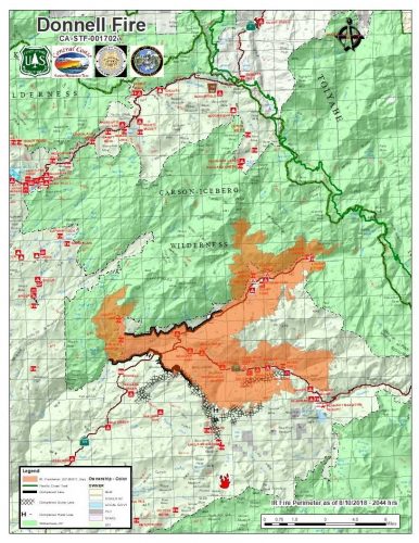 Donnell Fire map 8-11-18