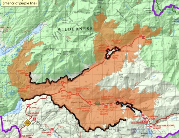 Donnell Fire Map
